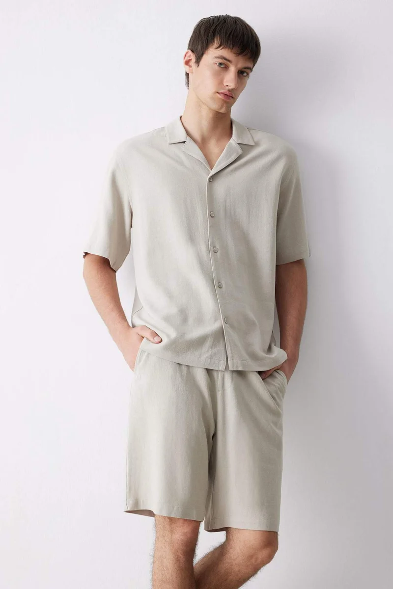 ديفاكتو Relax Fit Summer Linen Blend Shorts