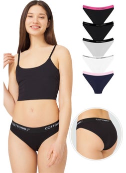 COTTONHILL Basic Cotton Women's Bikini Panties 5 Pack  - Image 1