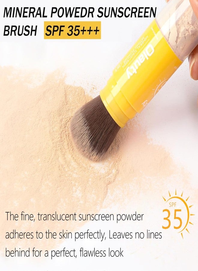 FirstFly Mineral Sunscreen Setting Powder, SPF 35 Brush Sunscreen Powder for Face & Scalp, Long Lasting Lightweight Breathable, Oil Control Natural Matte Finish (#01 Translucent) - Image 5
