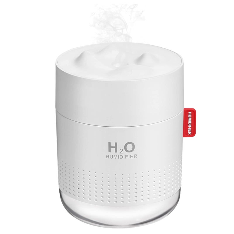Portable Mini Humidifier 500ml Small Cool Mist Humidifier USB Personal Desktop Humidifiers for Baby Bedroom Travel Office Home Auto ShutOff 2 Mist Modes Super Quiet White