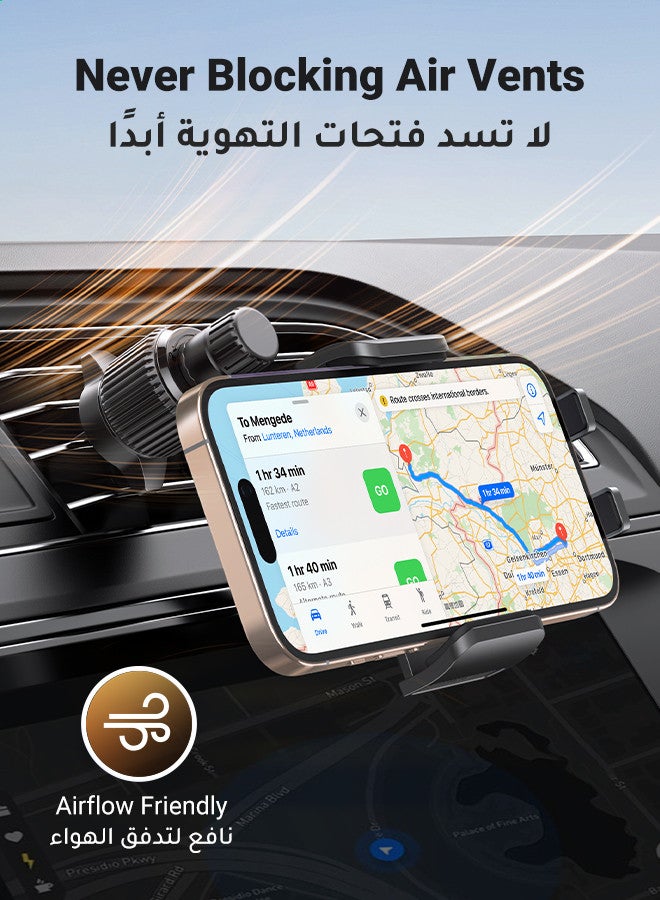 Ugreen Car Phone Holder Car Mount, 360° Adjustable Arm for Air Vent, One-button Release, Metal Hook Mobile Holder, Fit for iPhone 16/15/14, Samsung S25/24/23, 4.7-7.2-inch Smartphone Accessories - - Image 4