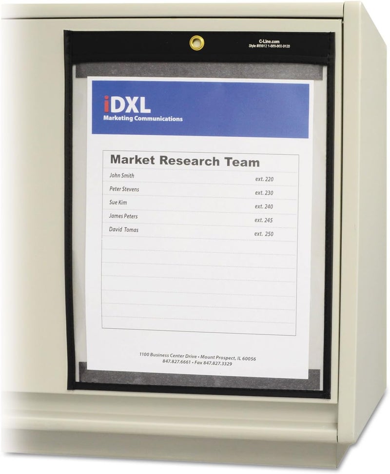 C-Line 85912 Magnetic Stitched Shop Ticket Holders, Clear, 75-Inch, 9 x 12, 25/Box - Image 2