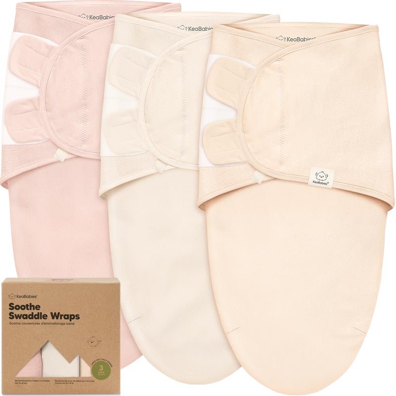 KeaBabies 3Pack Organic Baby Swaddle Sleep Sacks Swaddles for Newborns Infant 36 Months Baby Girls Boys Soft Snug Newborn Sleep Sack Nursery Swaddling Blankets Angelic L - Image 2