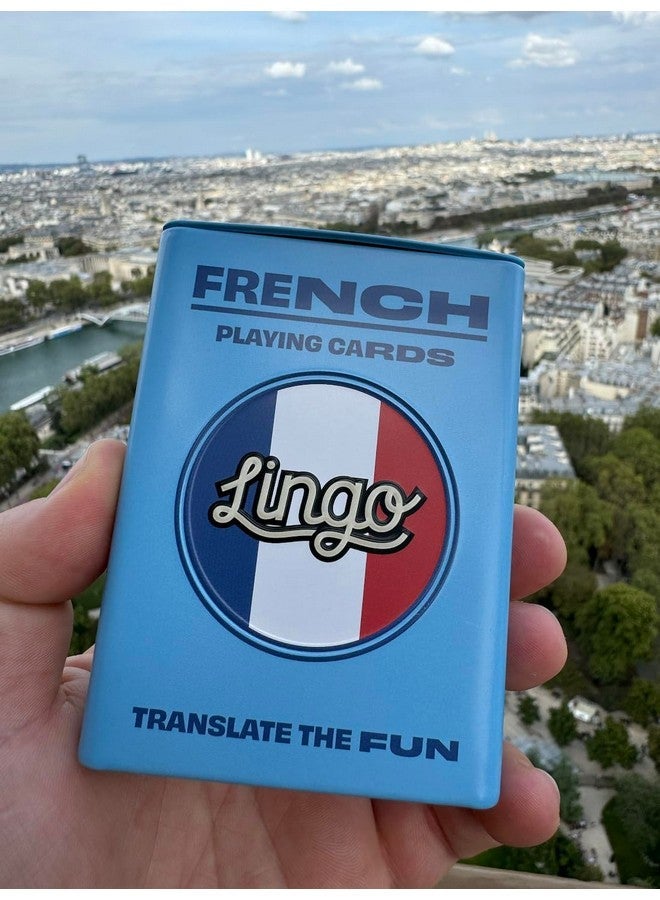 Lingo French Playing Cards in Wayfarer Tin Box | Travel Flashcards | Learn French Vocabulary in A Fun & Easy Way | 52 Essential Translations - Image 2
