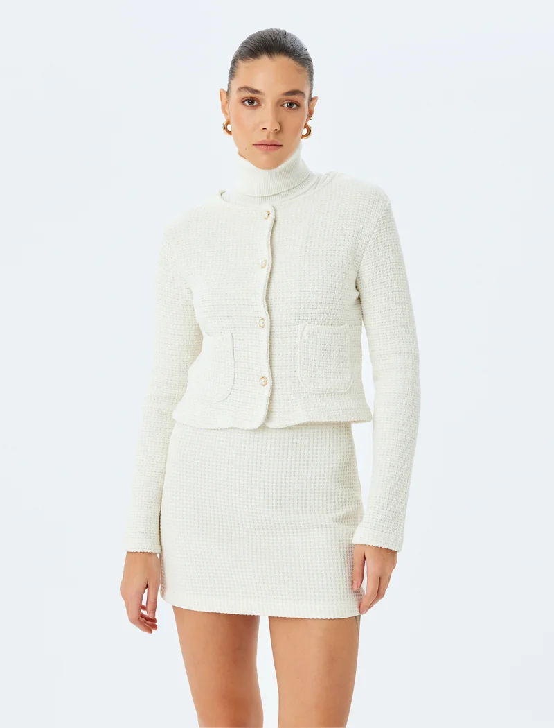 كوتون Mini Tweed Skirt