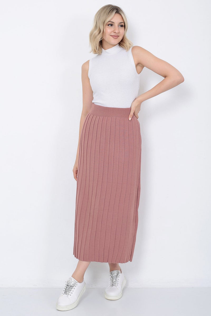 Lugmo Women's Knitwear Skirt Oversize Dusty Rose  - Image 4