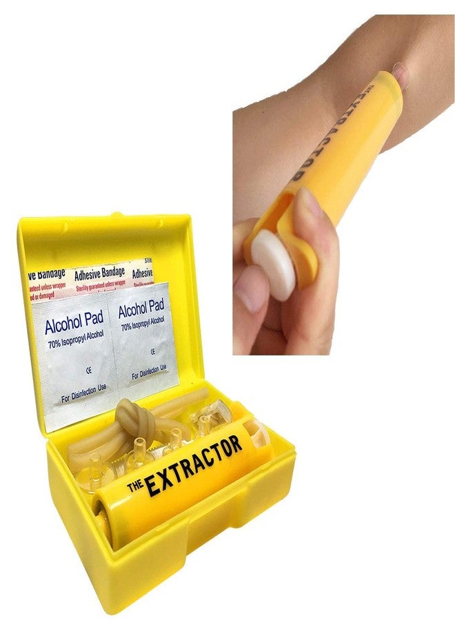 Finever Insect Bug Bee Sting Snake Bite Venom Extractor Suction Kit Tool Pump First Aid Safety Fast Emergency for Hiking Backpacking Camping Yellow Color - Image 1