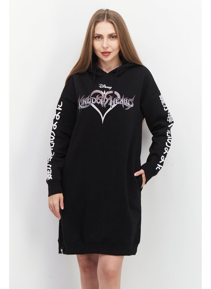 DIFUZED - Women Graphic Print Sweater Dress, Black - Image 1