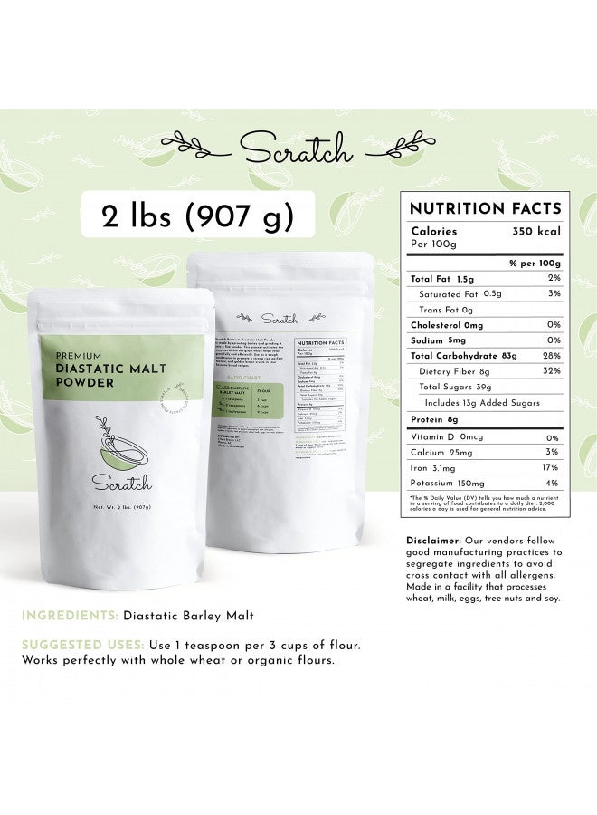 Scratch Diastatic Malt Powder for Baking - (2LB) Dried Barley Malt for Baking Bread - Bread Improver - Premium Baking Ingredients for Breads, Pizzas, Pretzels, Desserts, Shakes and More - Image 2