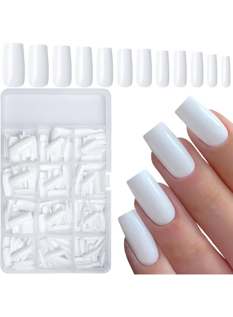maya accessories Acrylic French False nail Tips (white) 500 PCS flase nails for women and girl - Image 1