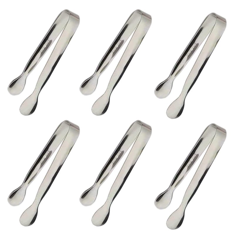 6PCS Ice Tongs Mini Sugar Tongs 425Inch Stainless Steel Small Serving Tongs Small Kitchen Tiny Tongs for AppetizersTea Party Coffee Bar Desserts by Sunenlyst Silver
