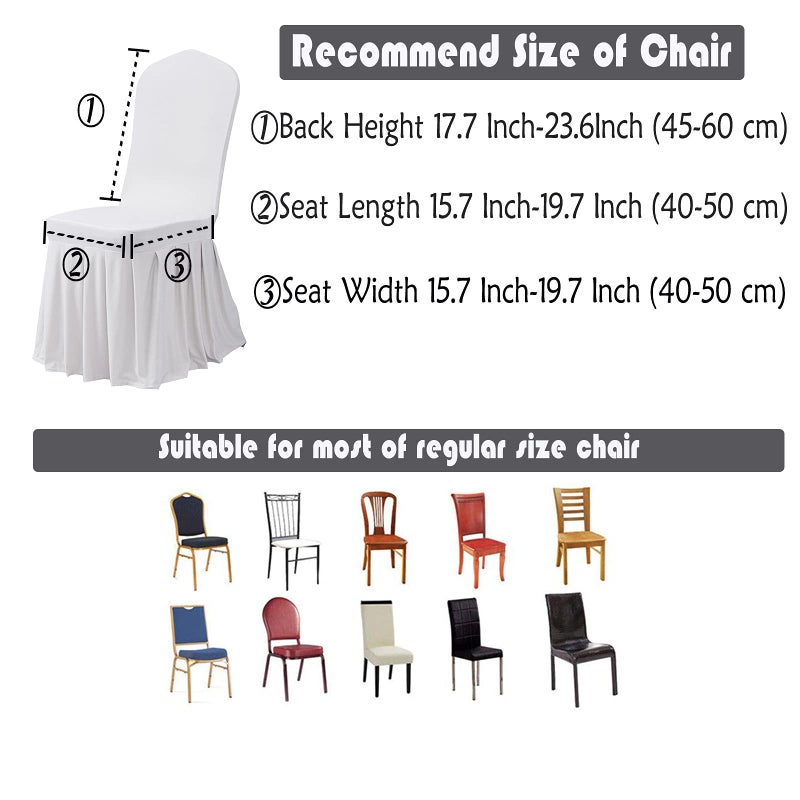 Dimatic Dining Room Chair Covers Set of 2, Stretch Parsons Slipcovers with Skirt Super Fit Spandex Chair Seat Protector Cover for Dining Room, Hotel, Ceremony (White) - Image 5