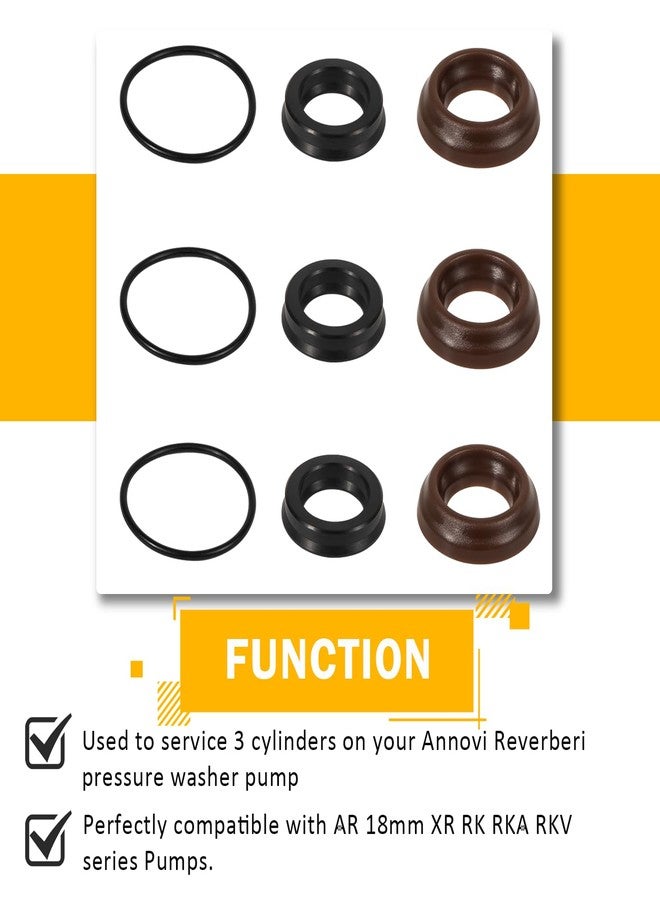 Camoo AR1828 Water Pump Check Valves Kit & AR1857 Pressure Washer Packing Kit Compatible with Annovi Reverberi 18mm RK, RKA, RKV, XRC, Replace Mi-T-M 70-0177 - Image 4
