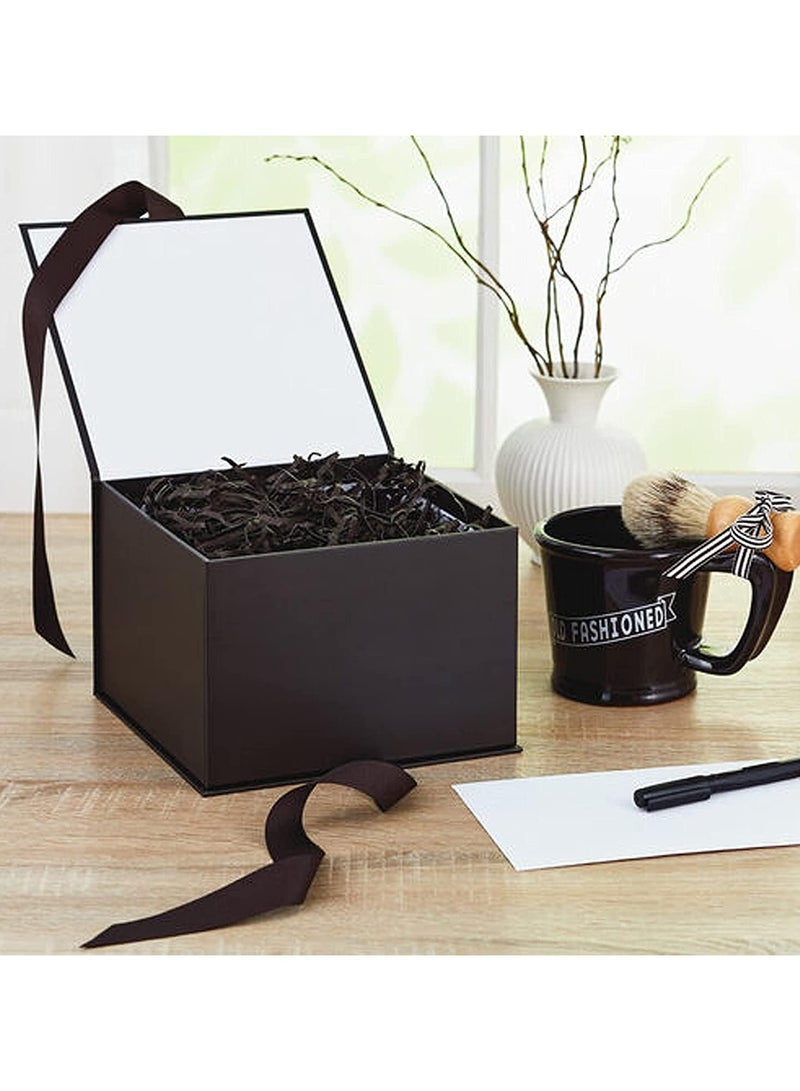 Crinkle Cut Shredded Paper Filler for Gift Wrapping Hamper/Basket Filling, Packing Supplies (Black)