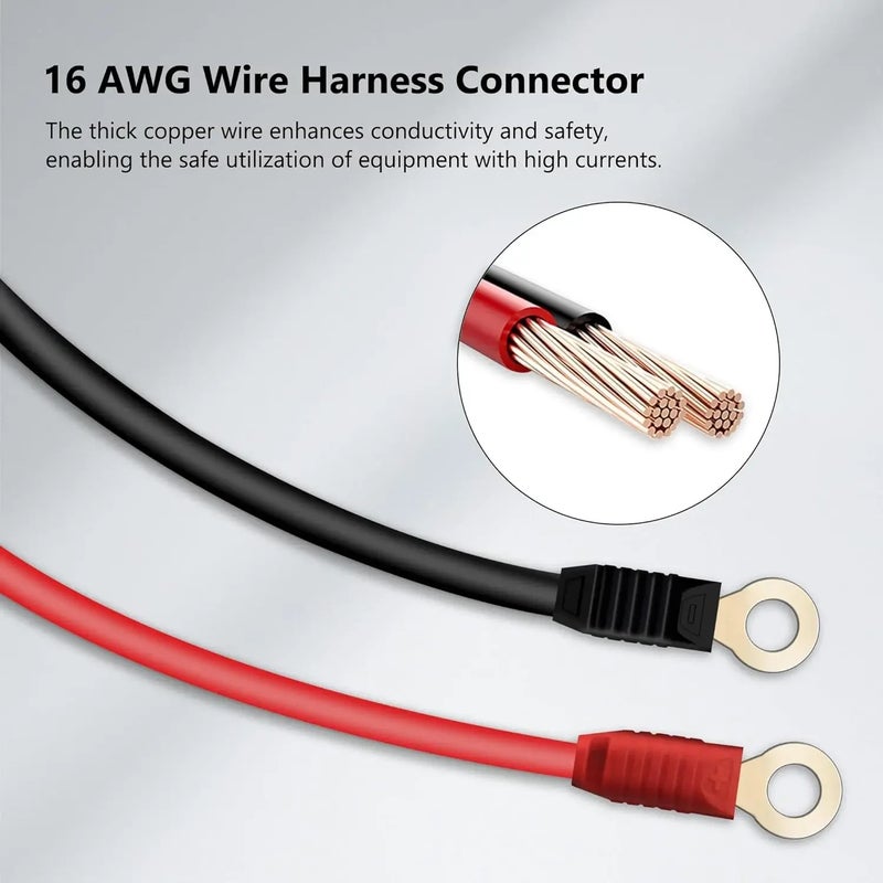 مجموعة أسلاك بطول 55 سم متوافقة مع NOCO GC002 X-Connect M6 (6 مم) موصل طرفي عينى لشواحن بطارية NOCO Genius الذكية - Image 5
