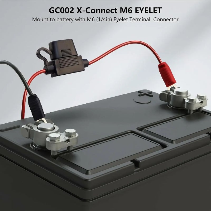 مجموعة أسلاك بطول 55 سم متوافقة مع NOCO GC002 X-Connect M6 (6 مم) موصل طرفي عينى لشواحن بطارية NOCO Genius الذكية - Image 4