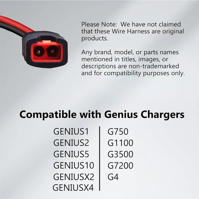 مجموعة أسلاك بطول 55 سم متوافقة مع NOCO GC002 X-Connect M6 (6 مم) موصل طرفي عينى لشواحن بطارية NOCO Genius الذكية - Image 3