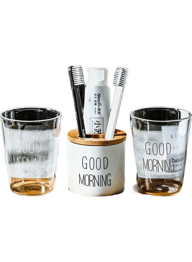 JAJALIN Simple Glass Mouthwash Cup, Toothbrush Cup, Washing Cup, Couple'S Cup, Creative Minimalist Transparent Toothbrush Cup, Single Pack - Image 2