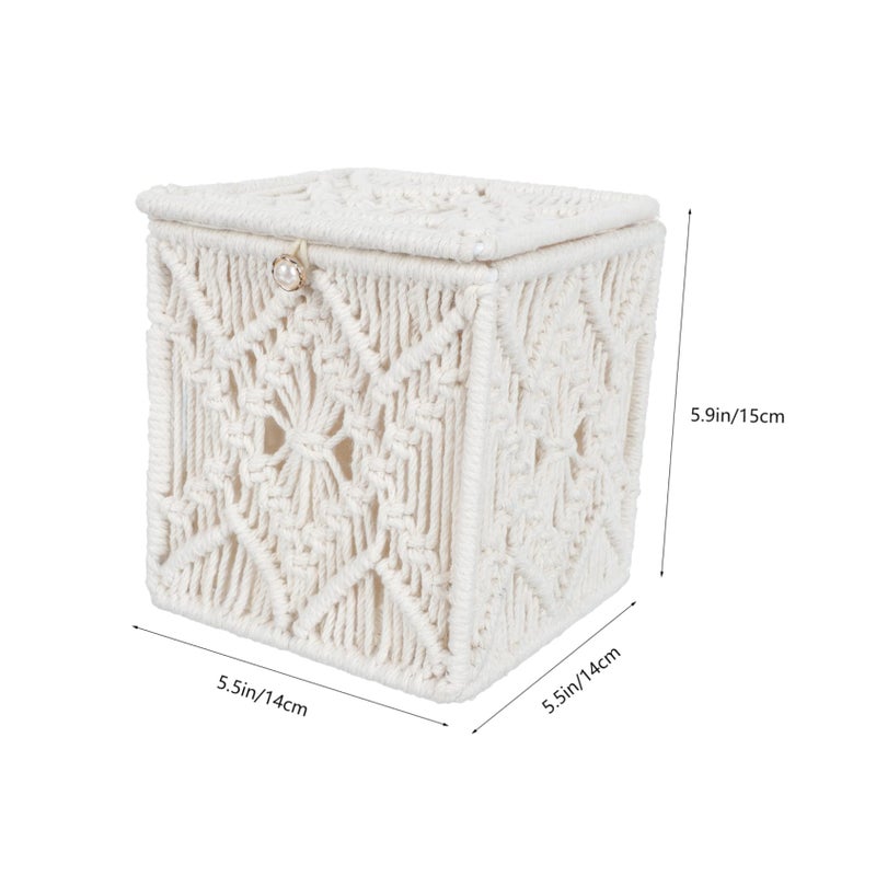 Retro Cotton Rope Woven Storage Box For Tissues And Napkins Home Decor - Image 3