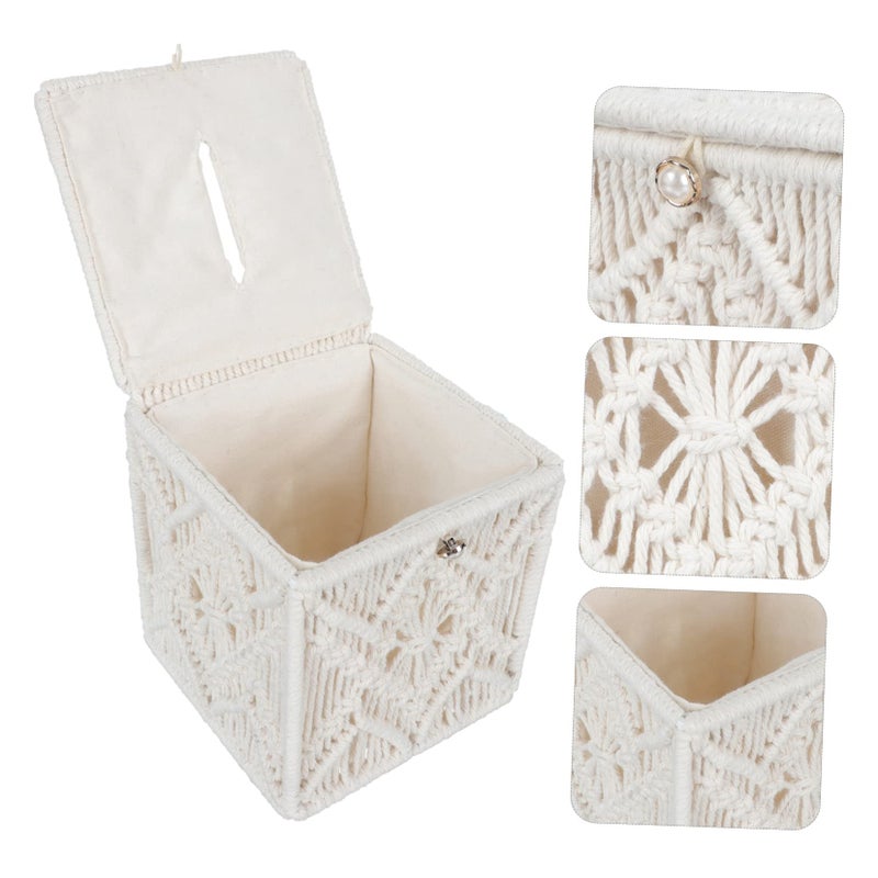 Retro Cotton Rope Woven Storage Box For Tissues And Napkins Home Decor - Image 5