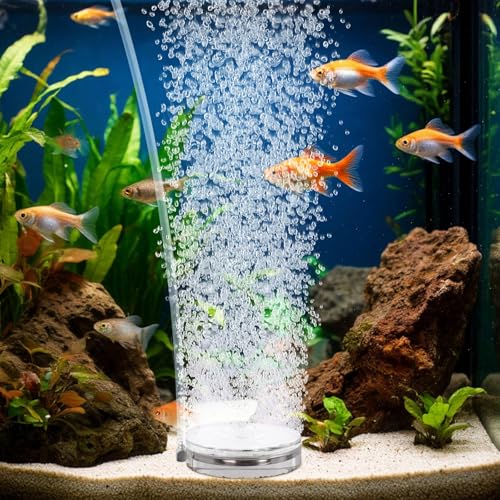 hygger Air Stones for Aquariums Transparent Acrylic Fish Tank Bubbler Kit with Air Tube Ultra Silent Bubble Stone SuperHigh Dissolved Oxygen Diffuser for Aquarium Fish Tank and Hydroponic - Image 1