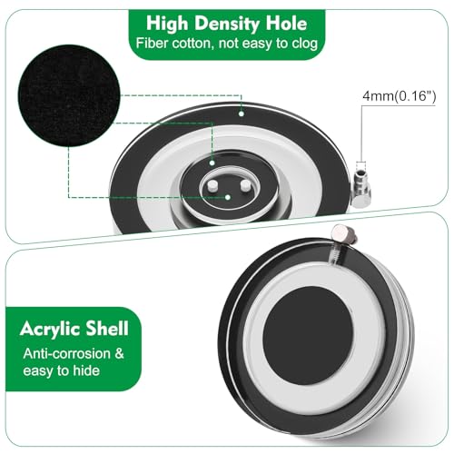 hygger Air Stones for Aquariums Transparent Acrylic Fish Tank Bubbler Kit with Air Tube Ultra Silent Bubble Stone SuperHigh Dissolved Oxygen Diffuser for Aquarium Fish Tank and Hydroponic - Image 3
