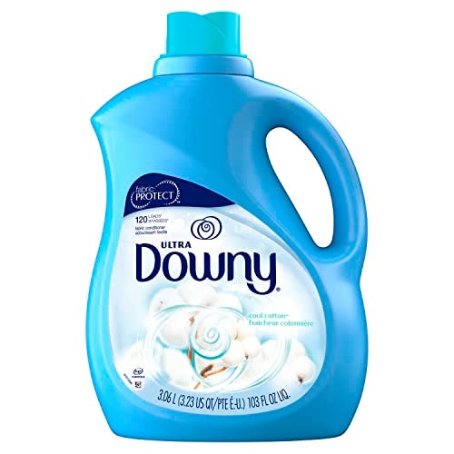Downy Ultra Laundry Fabric Softener Liquid, Cool Cotton Scent, 103 Fl Oz, 120 Total Loads, Packaging May Vary - Image 1