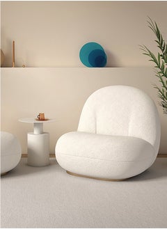 Merry Moments Paulin Chair White Boucle Armchair Upholstered Armchair Lounge Chair Sofa Chair Dining Chair Makeup Chair for Bedroom Living Dining Retail H70xW80xL84 cm  - Image 1