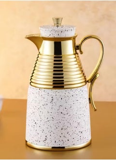 أبيض منقط/ذهبي