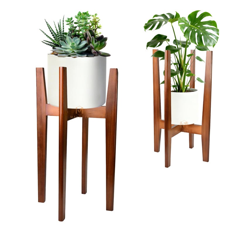 MAVOTER 24" Tall Plant Stand ,Wood Plant Stands Indoor, Mid Century Plant Corner Flower Holder Outdoor Suitable for Plant Pots & Water Dispenser Under 10" (Pot & Plant Not Included) - Image 1