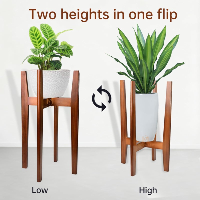 MAVOTER 24" Tall Plant Stand ,Wood Plant Stands Indoor, Mid Century Plant Corner Flower Holder Outdoor Suitable for Plant Pots & Water Dispenser Under 10" (Pot & Plant Not Included) - Image 3