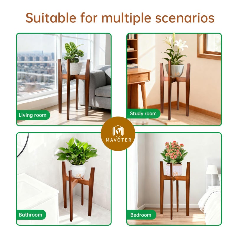 MAVOTER 24" Tall Plant Stand ,Wood Plant Stands Indoor, Mid Century Plant Corner Flower Holder Outdoor Suitable for Plant Pots & Water Dispenser Under 10" (Pot & Plant Not Included) - Image 5