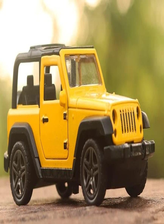 bilAnca Metal Pull Back Cars Alloy Body Diecast Cars Model Car Exclusive Alloy Die-cast Car Metal Pullback Toy car with Openable Doors Best Gifts Toys Kids (Yellow Thar) - Image 4