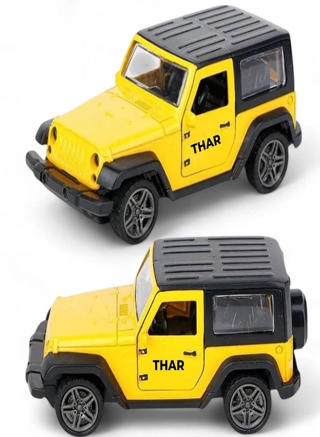 bilAnca Metal Pull Back Cars Alloy Body Diecast Cars Model Car Exclusive Alloy Die-cast Car Metal Pullback Toy car with Openable Doors Best Gifts Toys Kids (Yellow Thar) - Image 5