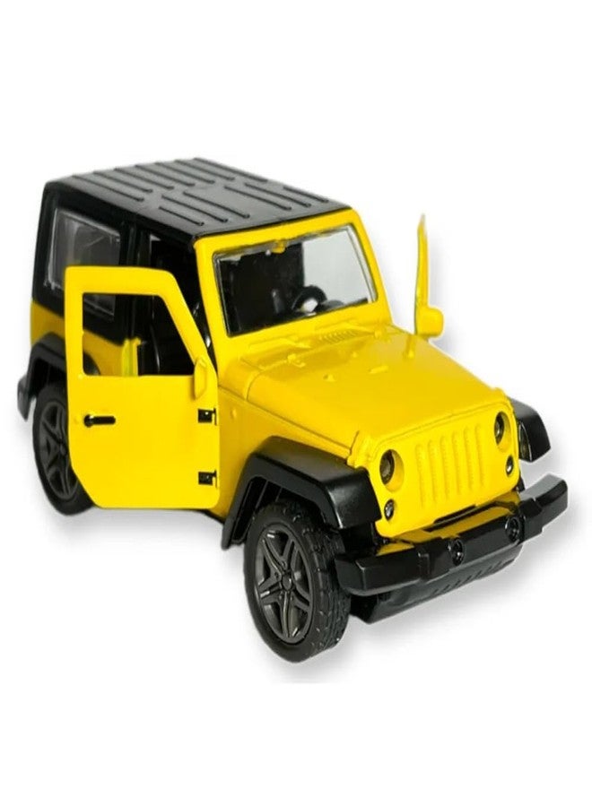 bilAnca Metal Pull Back Cars Alloy Body Diecast Cars Model Car Exclusive Alloy Die-cast Car Metal Pullback Toy car with Openable Doors Best Gifts Toys Kids (Yellow Thar) - Image 3