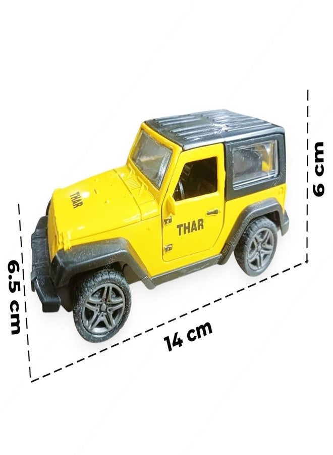 bilAnca Metal Pull Back Cars Alloy Body Diecast Cars Model Car Exclusive Alloy Die-cast Car Metal Pullback Toy car with Openable Doors Best Gifts Toys Kids (Yellow Thar) - Image 2