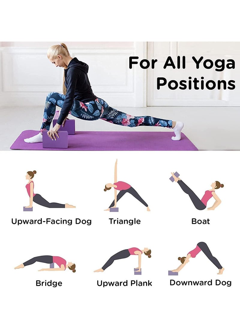 بيوينتي Yoga Block - EVA Foam blocks - High Density Foam Yoga Blocks - Premium Design Yoga Bricks Non-slip  Travel friendly - Improve strength, Balance and Flexibility(2Pcs)  - Image 4