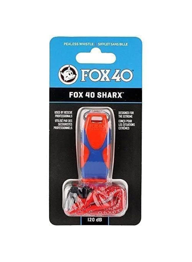 Fox 40 Sharx Pealess Whistle with Lanyard - Orange/Blue - Image 2