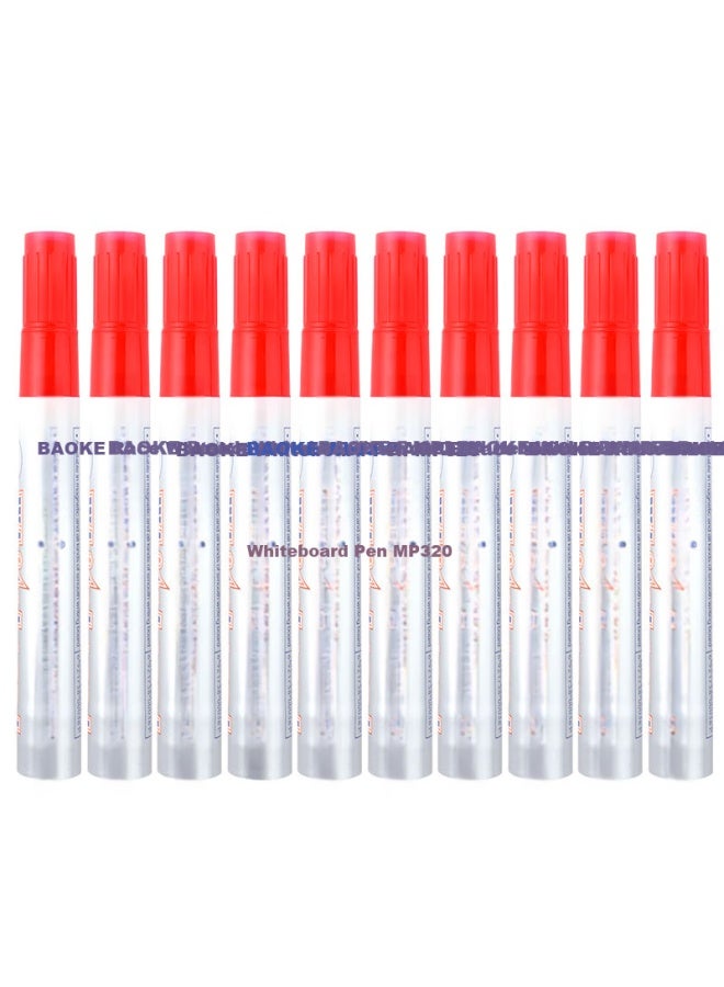 Baoke (Baoke) Mp320 Office Conference Teaching Whiteboard Pen Erasable Red 10Pcs/Box - Image 3