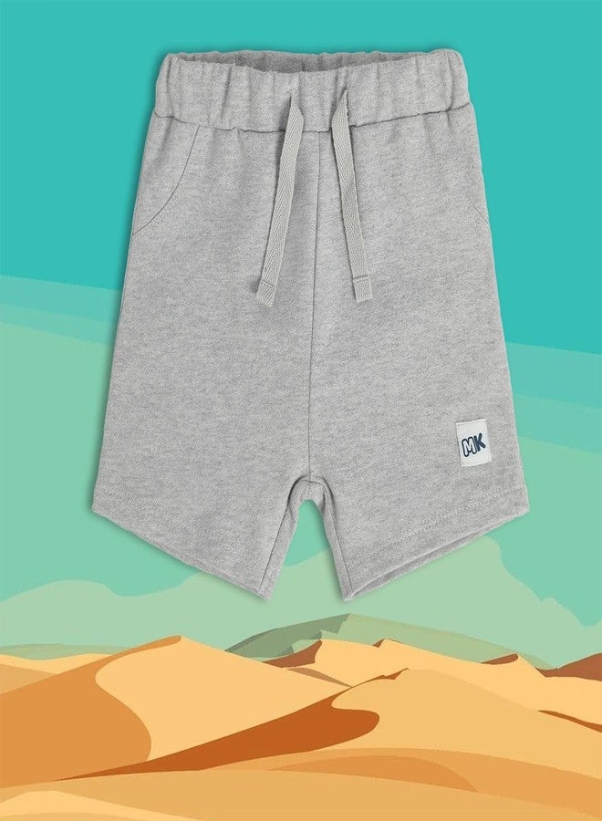 miniklub Baby Knitted Cotton Grey Color Shorts, Pack of 1 (0-3M) - Image 2