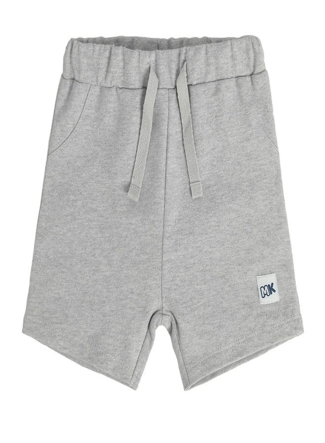 miniklub Baby Knitted Cotton Grey Color Shorts, Pack of 1 (0-3M) - Image 1