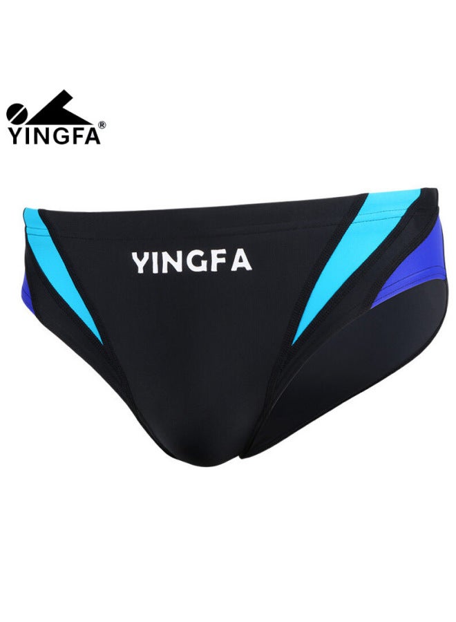 Loquat Yingfa Triangle Swimming Trunks Racing Swimming Suit Swimming Trunks Adult Professional Training Competition Training Swimsuit Y9617-Color:9617-3 Black And Blue Pants- - Image 1