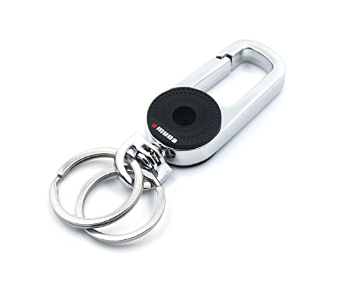 Omuda Stylish Hook Locking Silver Metal Carabiner Double Ring Hook Metal Key Chain for Men & Women - Image 3
