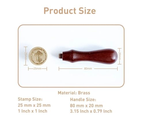 MGWOTH Mushroom Wreath Wax Seal Stamp Sealing Stamper, Small Nature Metal Letter Sealer with Wooden Handle for Party Invitations DIY Cards Envelopes Invitations Wedding Embellishment Bottle Decoration - Image 3