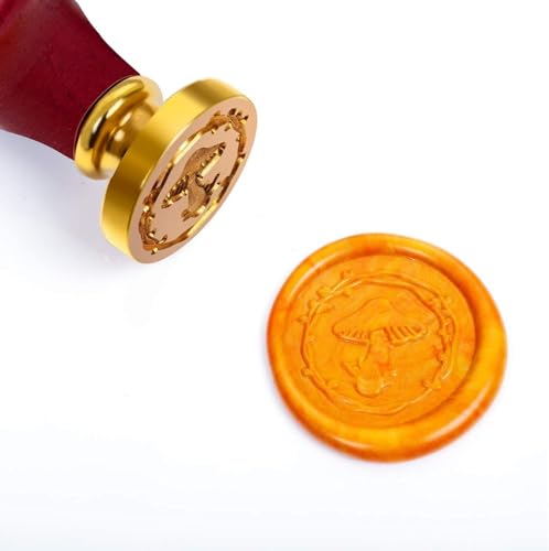 MGWOTH Mushroom Wreath Wax Seal Stamp Sealing Stamper, Small Nature Metal Letter Sealer with Wooden Handle for Party Invitations DIY Cards Envelopes Invitations Wedding Embellishment Bottle Decoration - Image 4