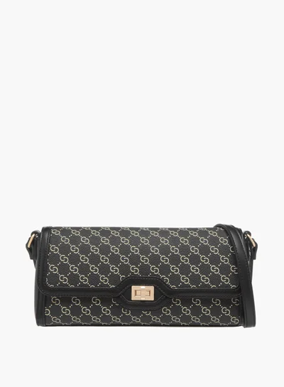 Celeste Women's Monogram Print Crossbody Bag with Flap Closure