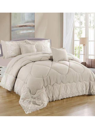 COMFY 6 PC EMBROIDERY LACE COTTON SOFT KINGSIZE COMFORTER SET CREAM - pzsku/ZE722FC544D284A2D59C1Z/45/_/1707155284/4944a079-7ec1-4e16-bf26-d6d872baef00