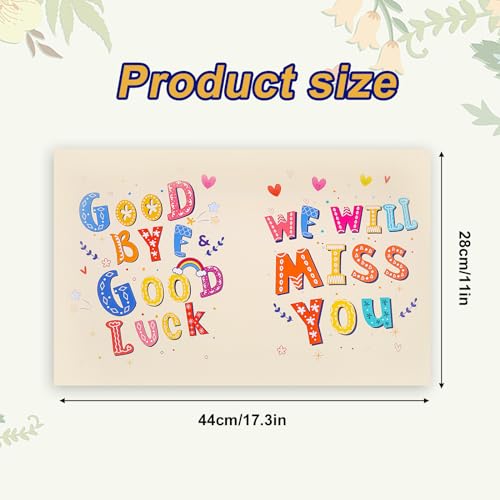 NQEUEPN Giant Greeting Card Farewell, 11x17.3 Inch Large Going Away Card with Envelope Coworkers We'll Miss You Leaving Goodbye Good Luck Jumbo Big Huge Card for Colleague Friends Gift (Yellow) - Image 2