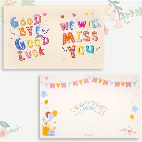 NQEUEPN Giant Greeting Card Farewell, 11x17.3 Inch Large Going Away Card with Envelope Coworkers We'll Miss You Leaving Goodbye Good Luck Jumbo Big Huge Card for Colleague Friends Gift (Yellow) - Image 3
