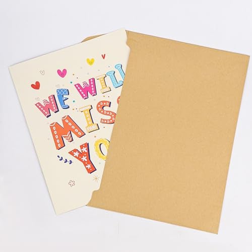 NQEUEPN Giant Greeting Card Farewell, 11x17.3 Inch Large Going Away Card with Envelope Coworkers We'll Miss You Leaving Goodbye Good Luck Jumbo Big Huge Card for Colleague Friends Gift (Yellow) - Image 5